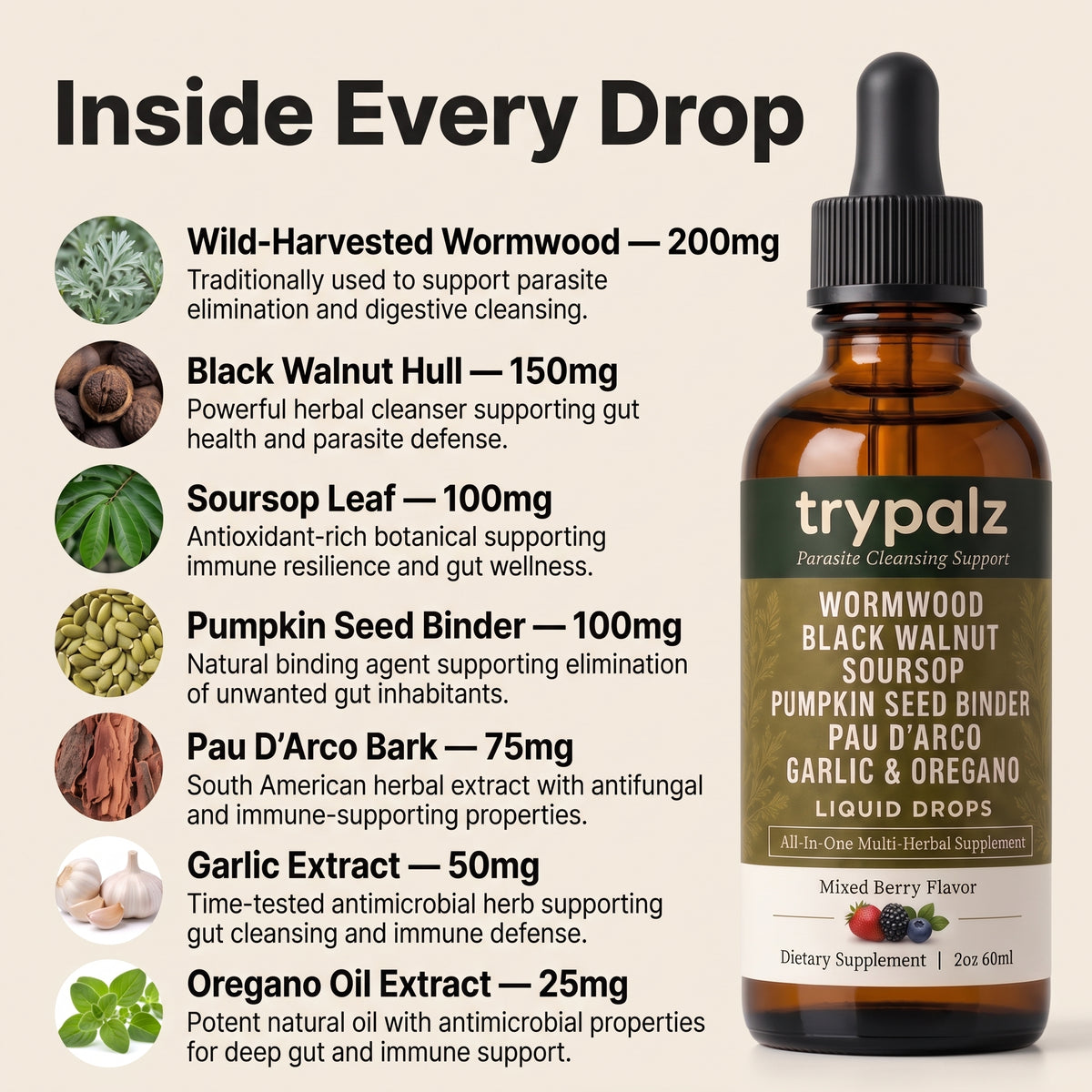 Trypalz Wild-Harvested Wormwood Drops
