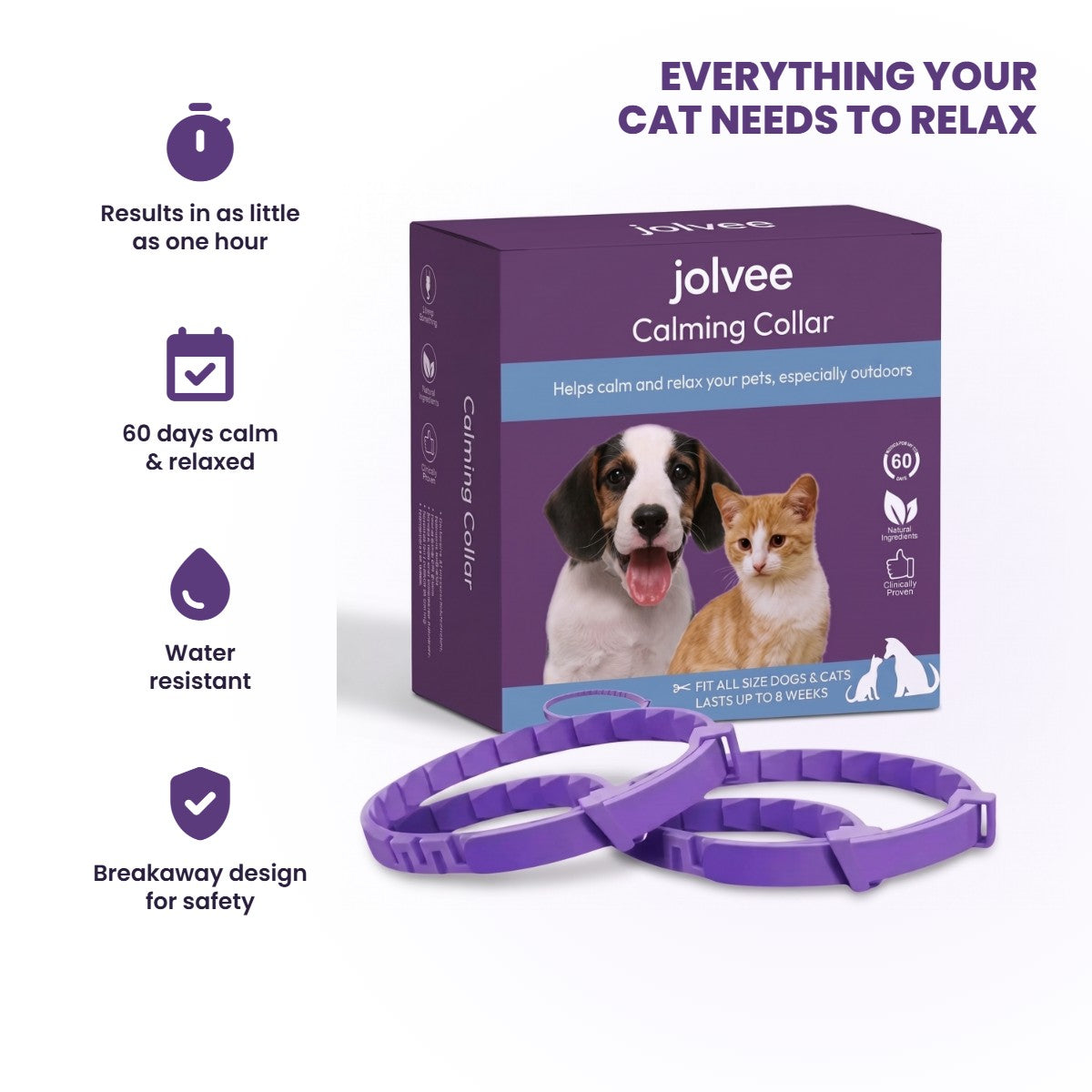 jolvee calming collar features